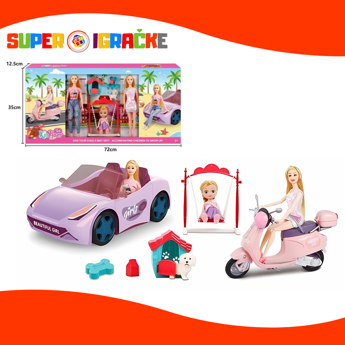 Set sa lutkama i vozilima