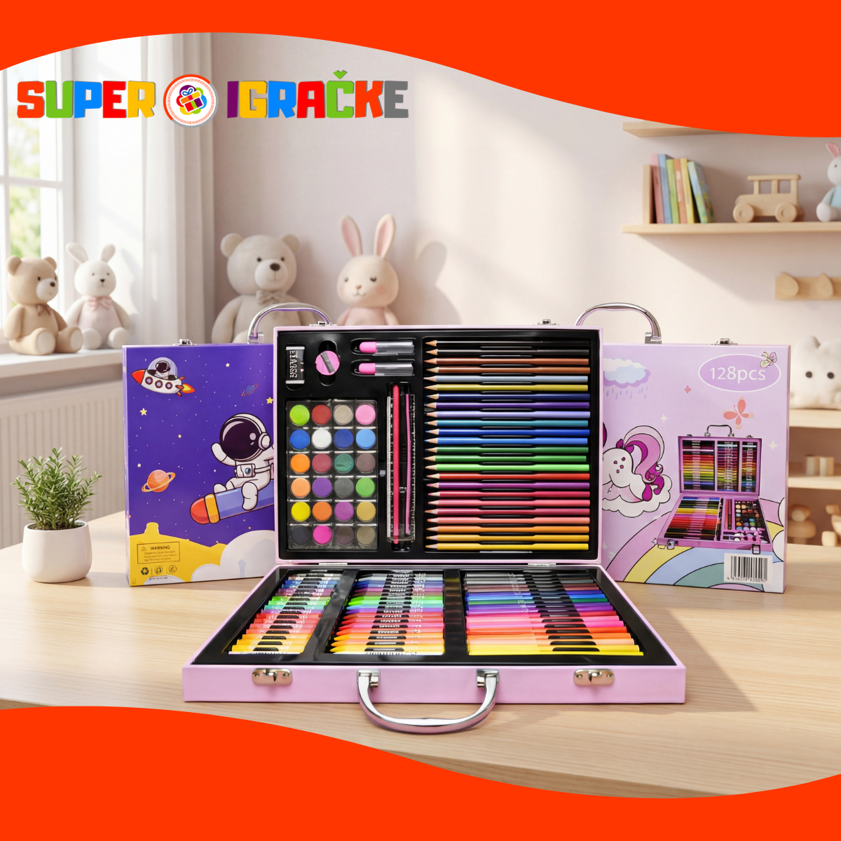 Set za crtanje i bojenje 128 delova