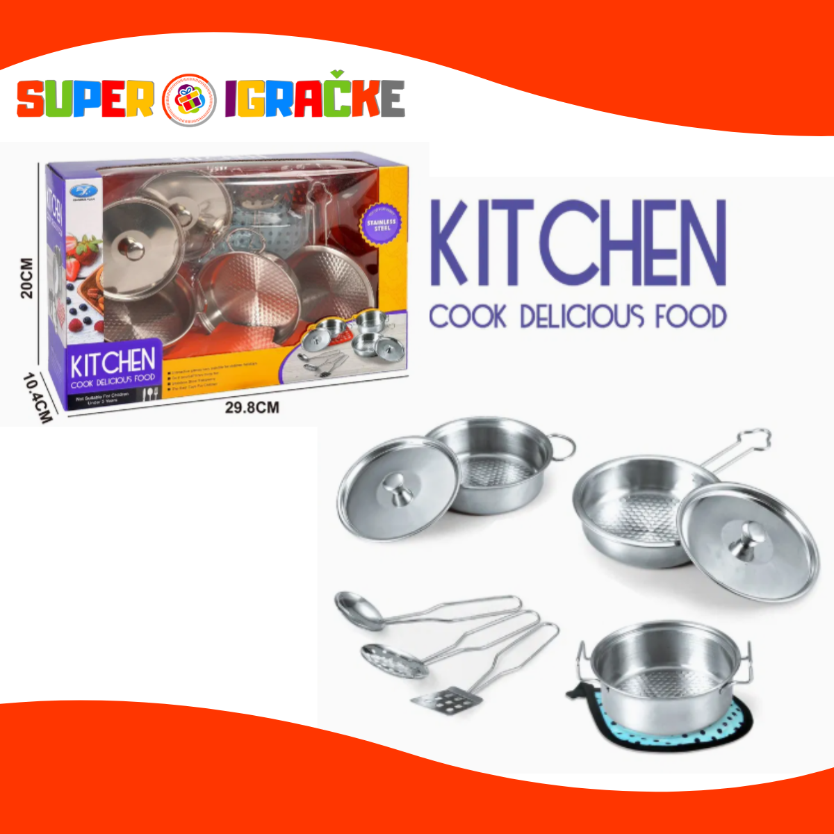 Set za igru - kuhinjski sudovi - metalni