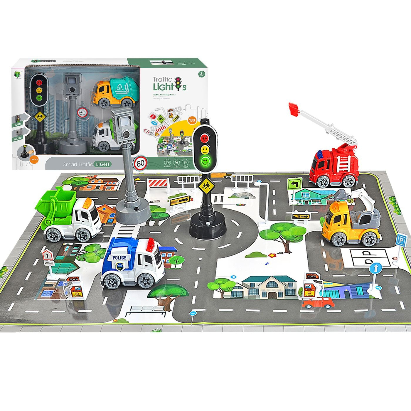 Set za igru semafor sa autićima i podlogom