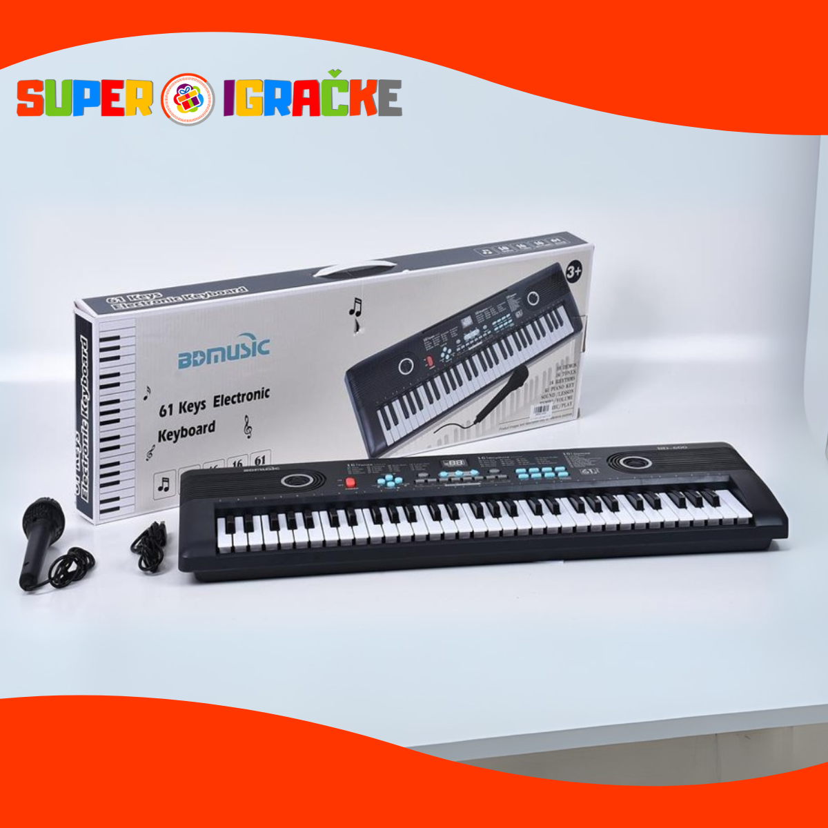 Sintisajzer sa mikrofonom i USB - 61 dirka