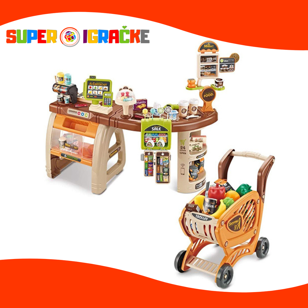 Supermarket veliki set sa kolicima