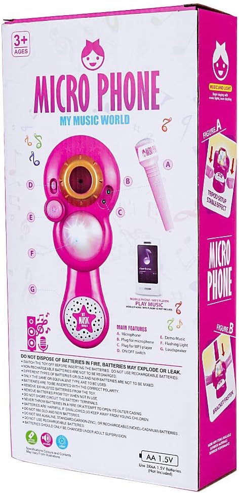 Svetleći mikrofon sa MP3 plejerom roze