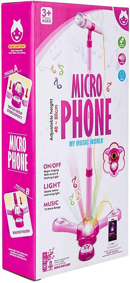 Svetleći mikrofon sa MP3 plejerom roze