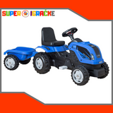 Traktor na pedale sa prikolicom plavi