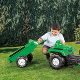 Traktor sa kasikom i prikolicom zeleni