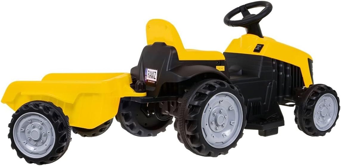 Traktor sa prikolicom na akumulator žuti