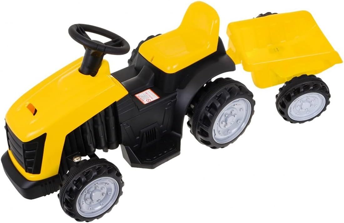 Traktor sa prikolicom na akumulator žuti
