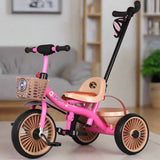 Tricikl Lux sa ručkom - Roze