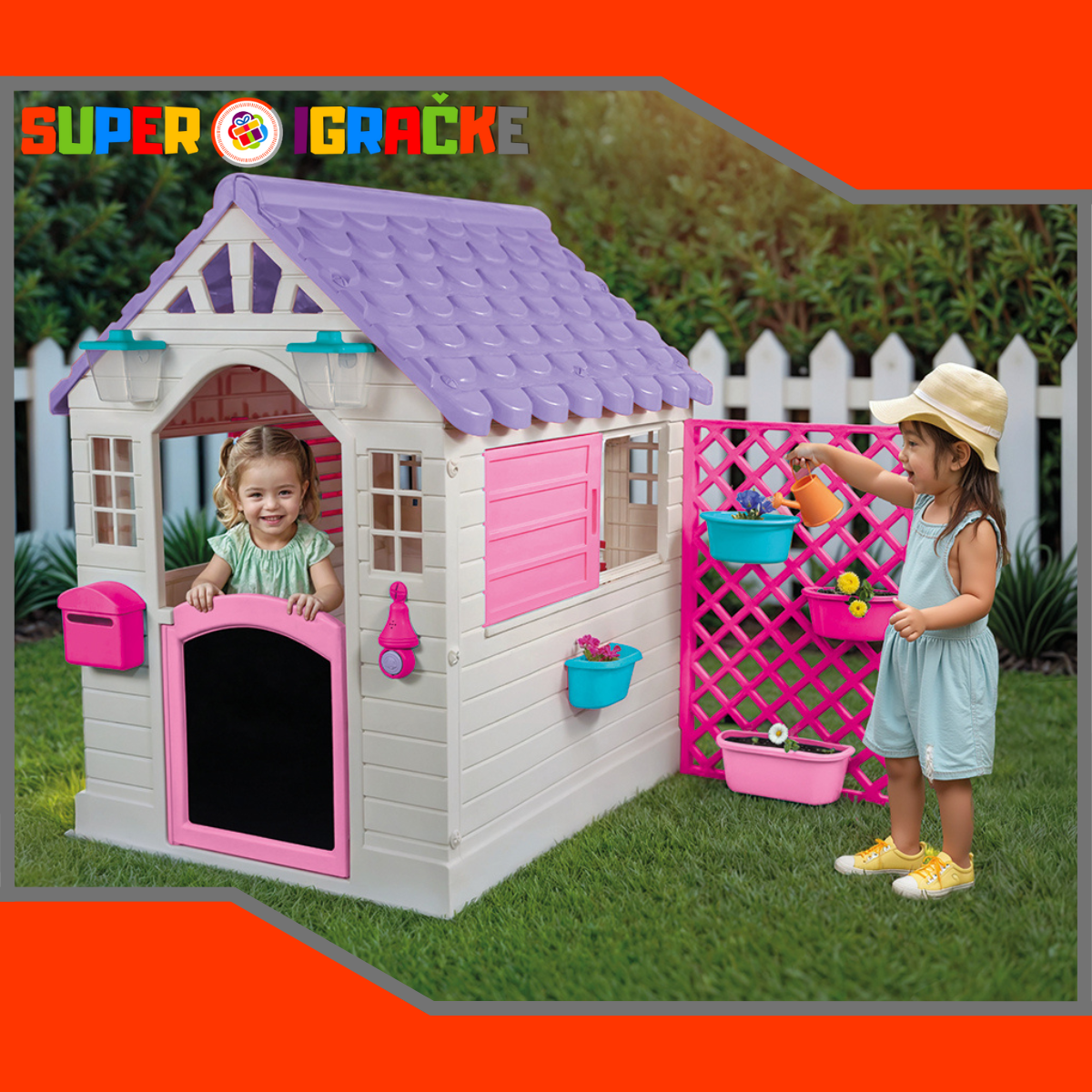 Velika kućica za igru roze