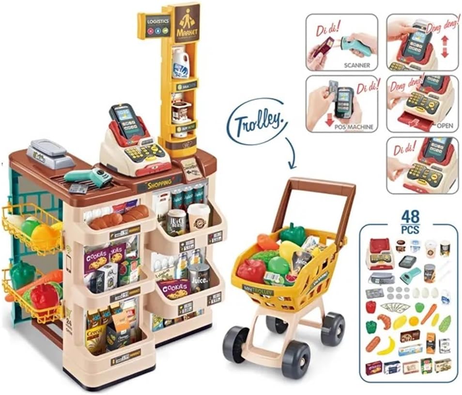 Veliki supermarket set sa kolicima