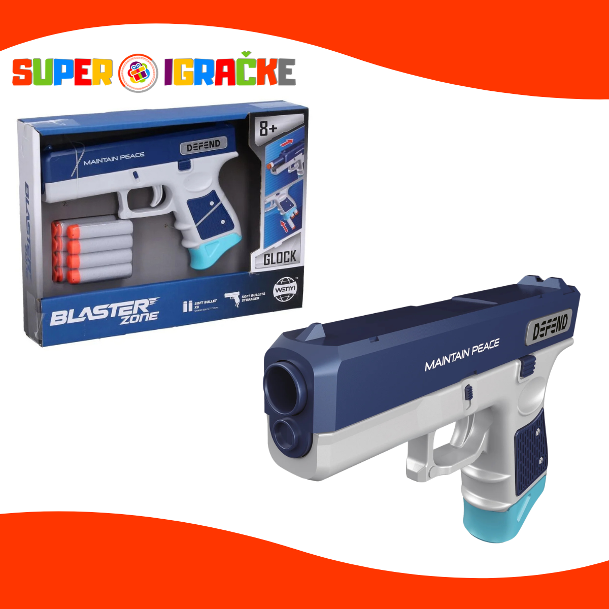Wenyi Glock Blaster zone pištolj igračka
