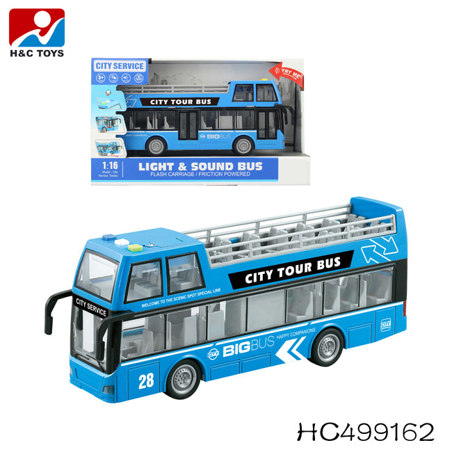 Wenyi autobus na dva sprata plavi