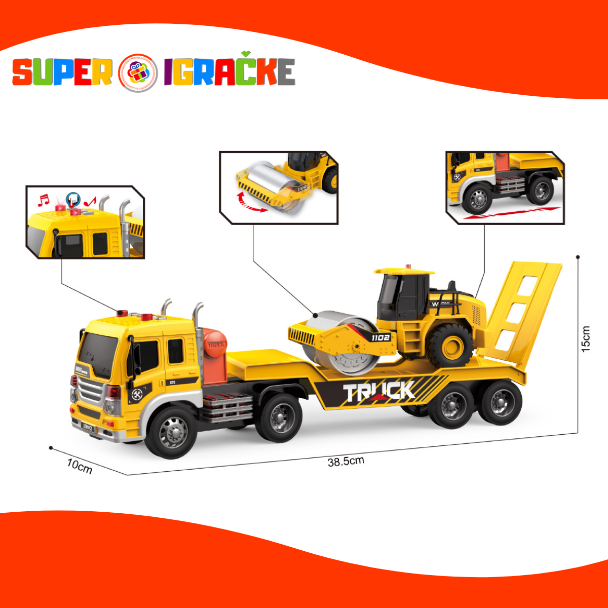 Wenyi kamion sa prikolicom i valjkom