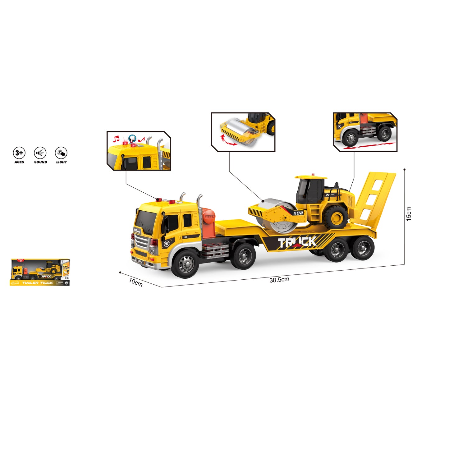 Wenyi kamion sa prikolicom i valjkom