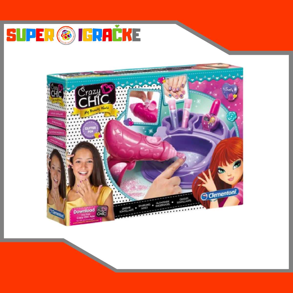 Crazy Chic - Šljokičasti noktići igracke za decu