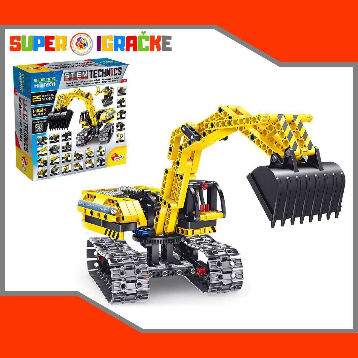 Edukativni set 25 u 1 - Konstruiši robota - bager igracka za decake