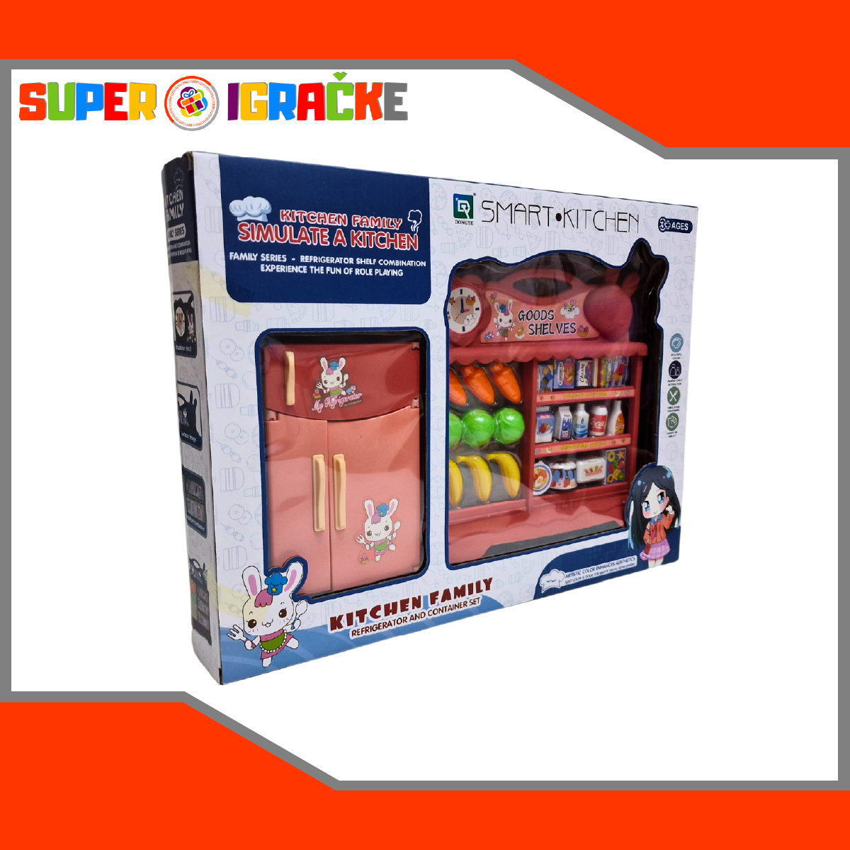 Mini frižider i polica sa namirnicama