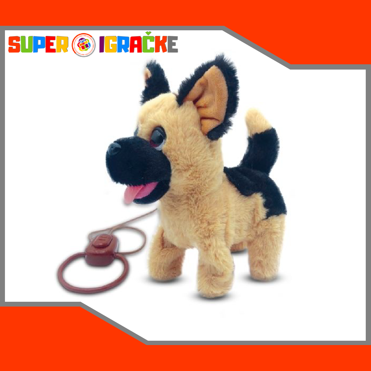 Plišana kuca Vučko koja hoda i laje