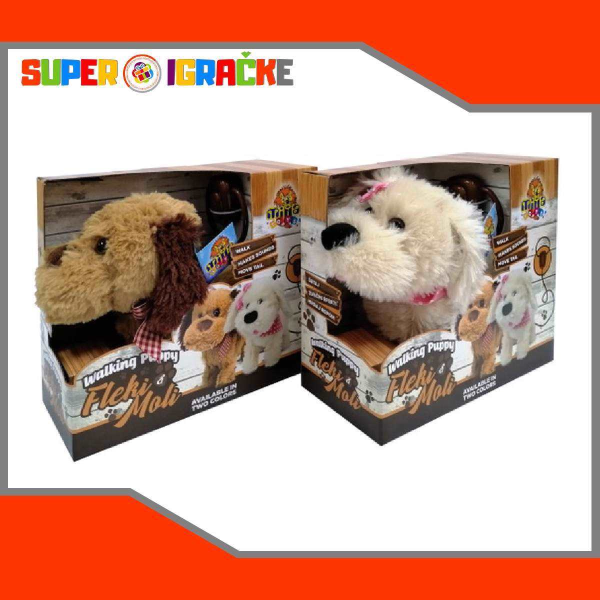 Plišana kuca koja šeta Fleki i Moli